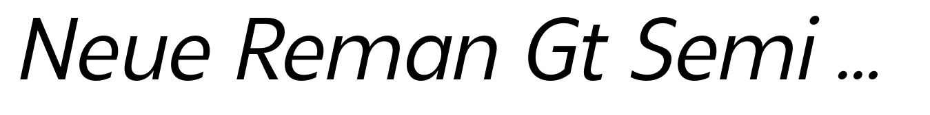 Neue Reman Gt Semi Condensed Italic